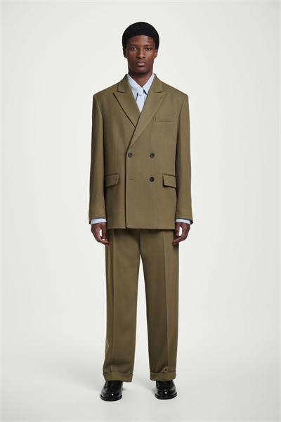 Брюки из шерстяной ткани с отворотом 1265499001