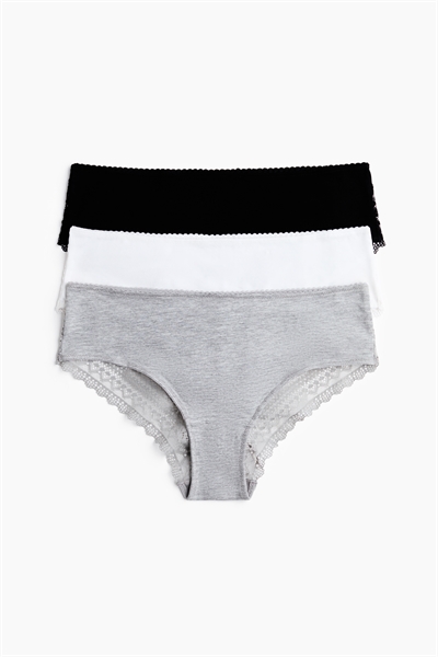 Хипстеры из хлопка и кружева в упаковке из 3 штук 1325913002