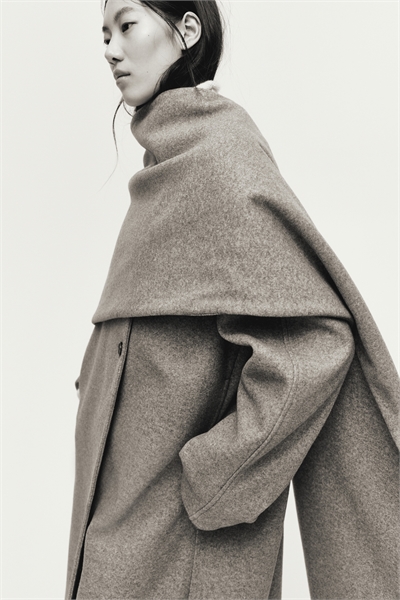 Пальто с отделкой шарфом 1302222001