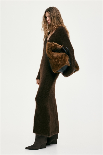 Платье из мохеровой смеси с открытой спиной 1318907001