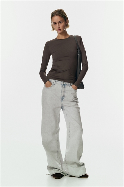 Топ из микрофибры с длинными рукавами 1191700020