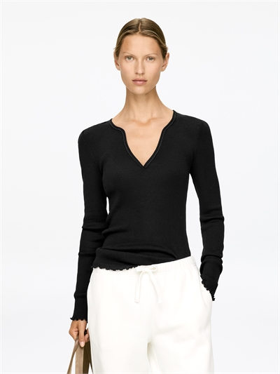 Ребристый топ из шерсти и шелка 1309652001