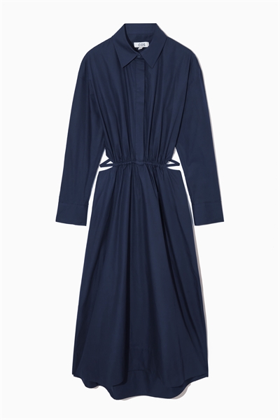 Платье-рубашка миди с вырезом на талии 1164242001