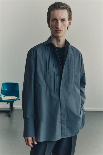 Рубашка-смокинг свободного покроя артикул 1318854001