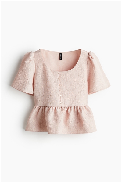 Блузка из парчи с пеплумом 1249974004