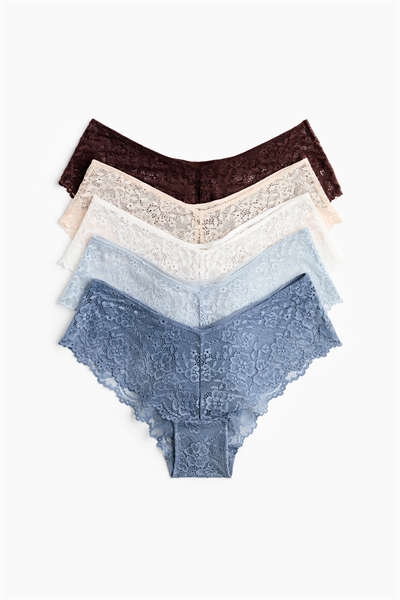 Кружевные трусы-хипстеры в упаковке из 5 штук 1171002021