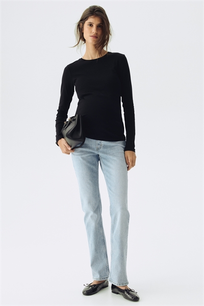 Зауженные прямые высокие джинсы MAMA 1313039002