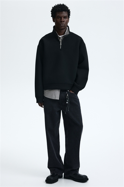 Свободный крой Толстовка из скубы на молнии 1331417001