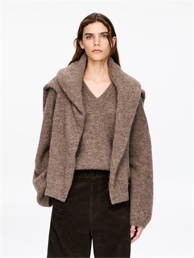 Джемпер с V-образным вырезом из смеси альпаки и шерсти 1332735001