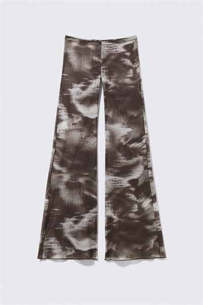 Расклешенные брюки из принтованной сетки 1301802001