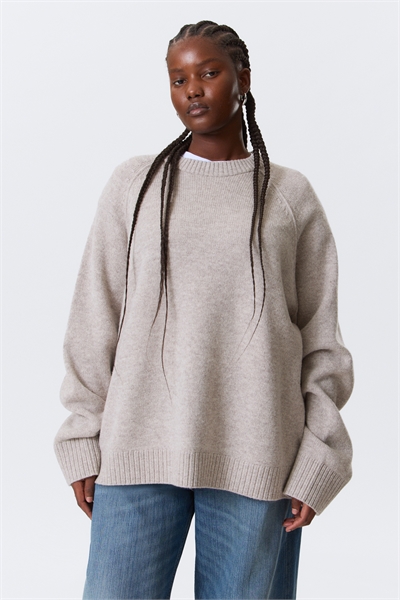 Расслабленный вязаный шерстяной свитер 1305221001