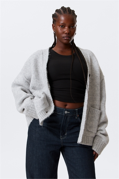 Свободный трикотажный кардиган с V-образным вырезом 1294757001