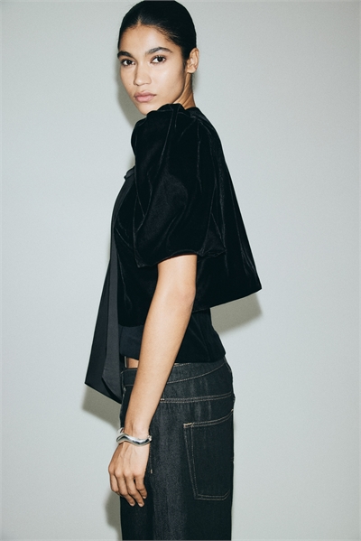 Топ с пуховыми рукавами 1310441002