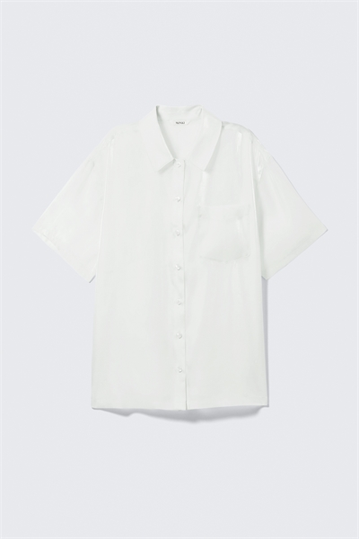 Рубашка с коротким рукавом оверсайз из органзы 1299245001