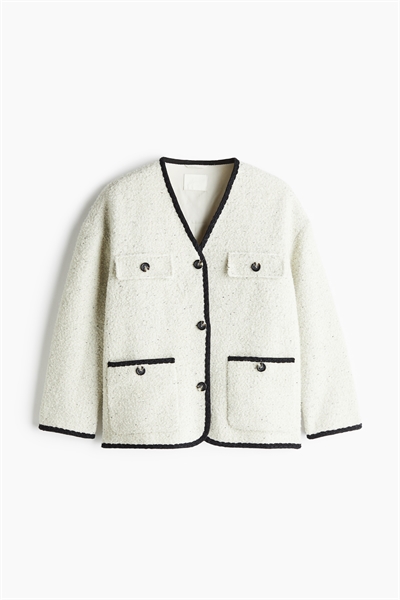 Жакет из букле с V-образным вырезом 1265305001