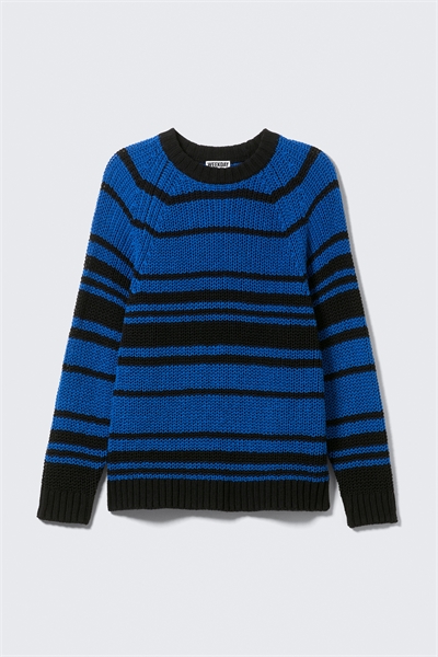 Полосатый вязаный свитер с рукавами реглан 1292167001