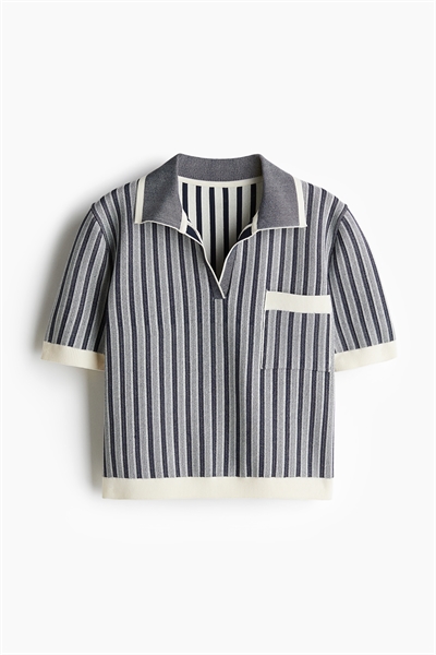 Рубашка-поло из трикотажа в рубчик 1281259001