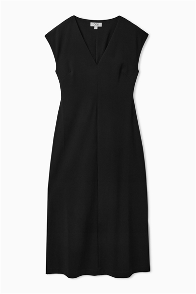 Платье миди с V-образным вырезом 1069412001