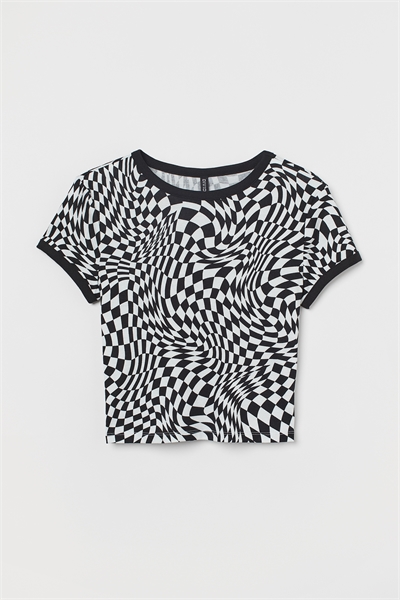 Короткая футболка с принтом H&M+ 1033233001