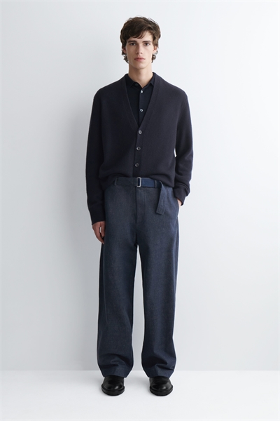 Джинсовые брюки с прямыми ногами и поясом 1275920002