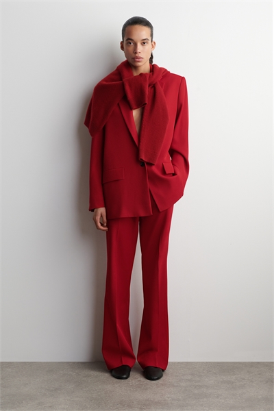 Брюки с прямыми штанинами из шерстяного микса 1304527002