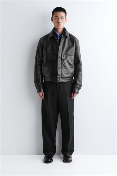 Кожаная куртка-блузон 1301223001