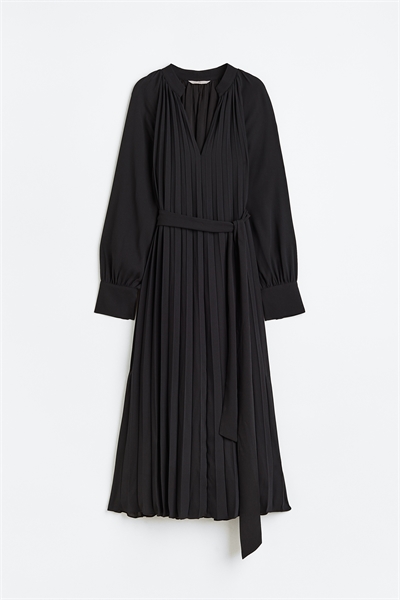 Плиссированное платье с поясом-завязкой 1123132001