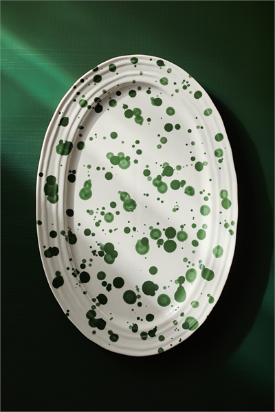 Керамическая тарелка для сервировки с узором 1223848002