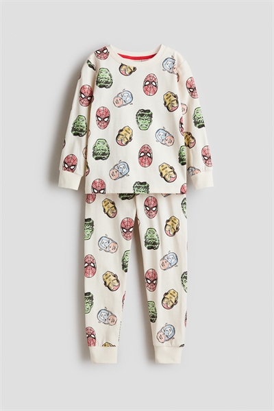 Пижама из хлопкового трикотажа с принтом 1232761068
