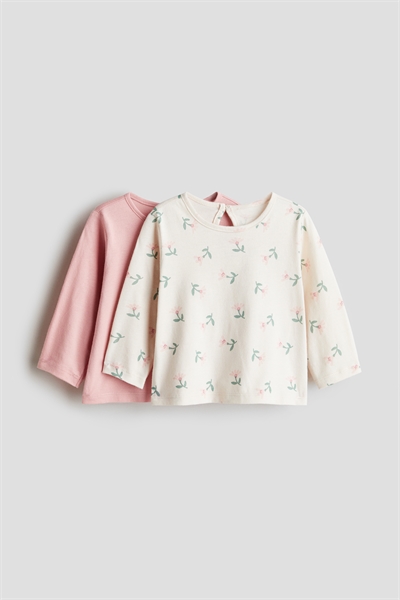 Хлопковые топы с длинными рукавами в упаковке по 2 штуки 1236886003