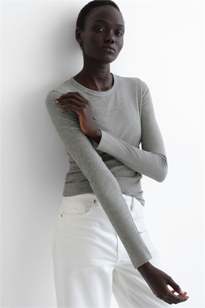 Ребристый топ из хлопкового бленда 1322592003