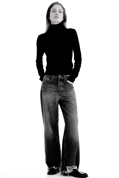 Широкие джинсы с высокой талией и лодыжками 1330558002