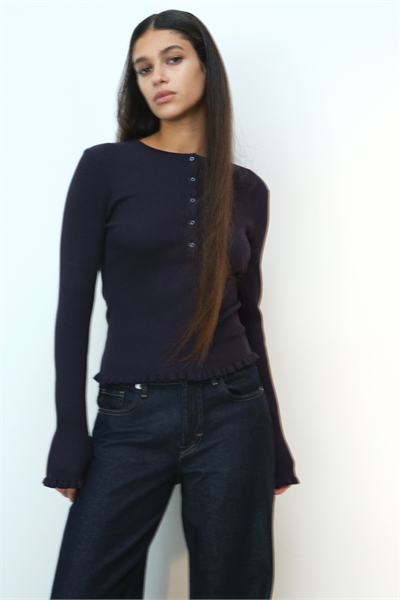 Трикотажный топ в рубчик 1316037002