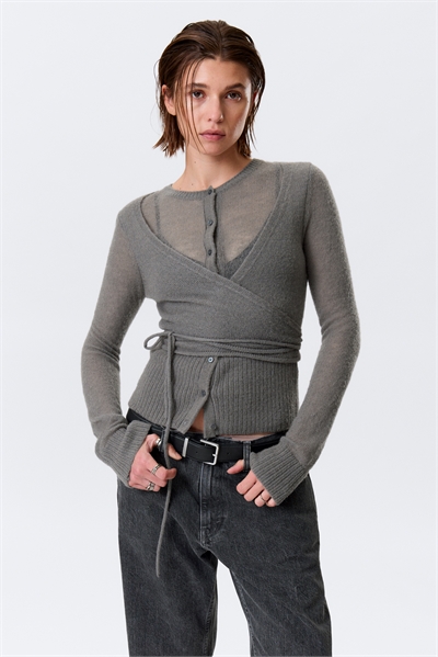 Кардиган из шерстяной смеси с эффектом обертывания на пуговицах 1319275001