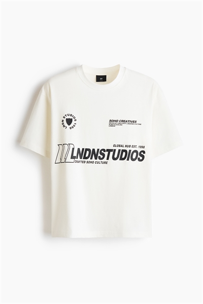 Футболка с принтом в свободном крое 1341723002