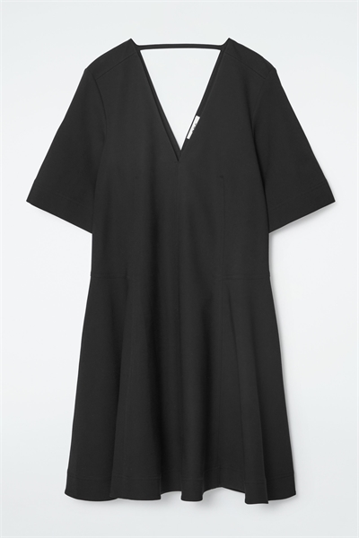 Объемное мини-платье с V-образным вырезом 1240947001