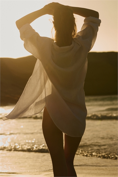 Льняная пляжная рубашка 1250855002