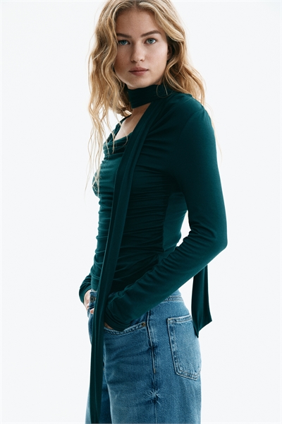 Драпированный топ с шарфовой отделкой 1320208002