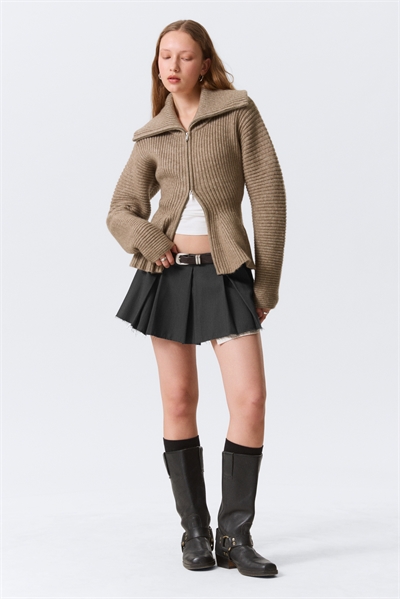 Плиссированная юбка мини из костюмной ткани 1292271001