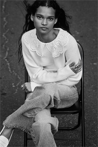 Джемпер с кружевным воротником 1316077001