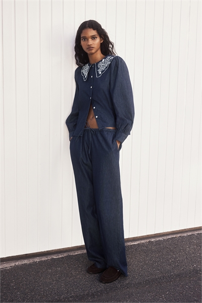 Джинсовые брюки со шнурком 1316804001