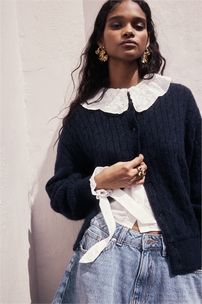 Куртка-бомбер из кабельного трикотажа 1322876001