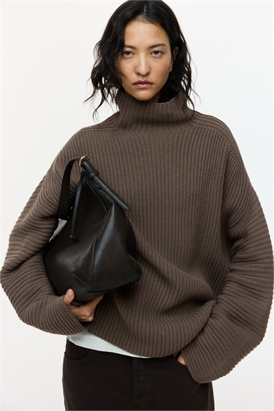 Джемпер из шерстяной смеси с ребристой вязкой 1324105002