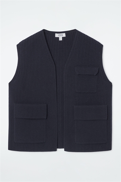 Ребристый жилет из мериносовой шерсти 1250697001