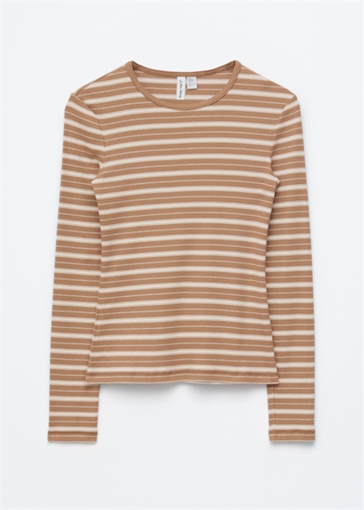 Ребристый топ с длинными рукавами 1304037014