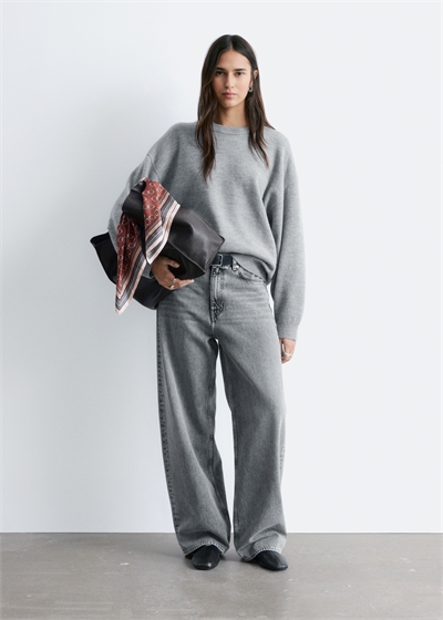 Шерстяной джемпер с завышенной посадкой 1319467002