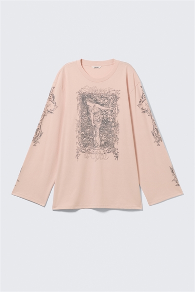 Хлопковая футболка с принтом и длинными рукавами 1313627003