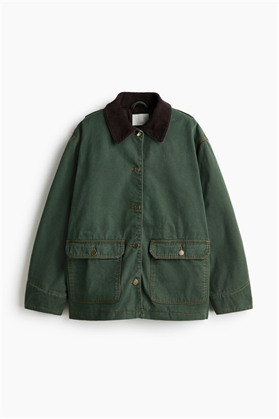 Негабаритная куртка с вельветовым воротником 1327404001