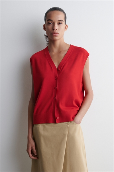 Жилет из мериносовой шерсти с V-образным вырезом 1271788003