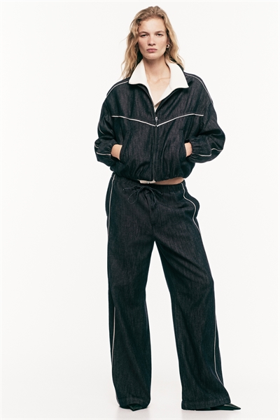 Джинсовые брюки со шнурком 1320463001